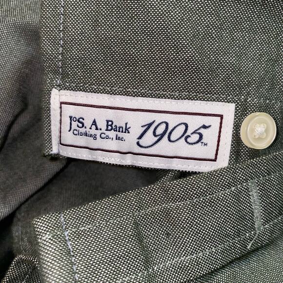 Jos. A. Bank Oxford Green Tailored Fit Long Sleeve Button Down Shirt Men’s XL - Picture 3 of 6